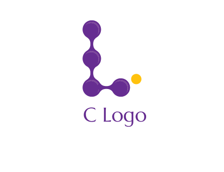 connected dots letter L logo