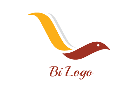 curved swoosh bird forming letter L 