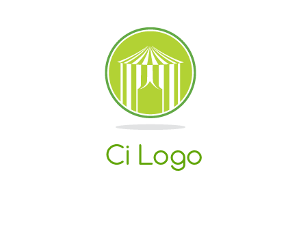 circus tent in circle logo