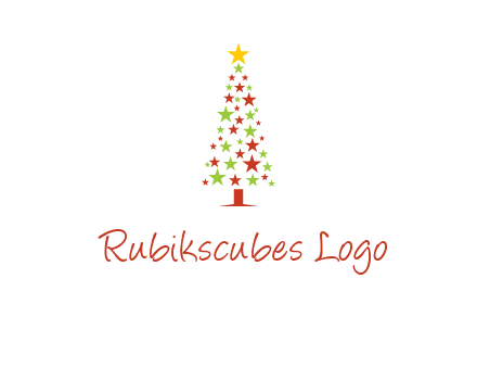 colorful stars christmas tree logo