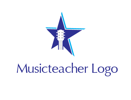 guitar head and star logo