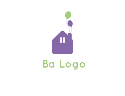 house with balloons logo