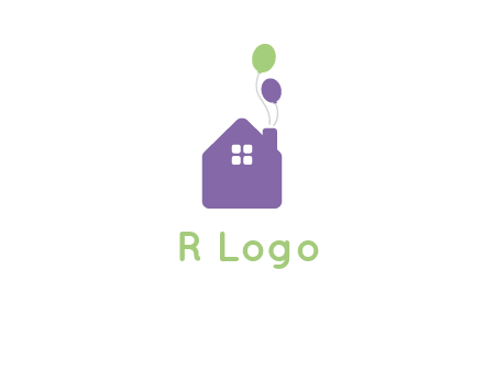 house with balloons logo