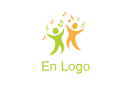 swoosh kids playing with music notes logo