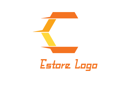 fast polygonal letter C logo