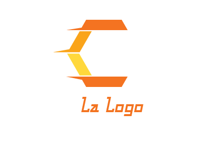 fast polygonal letter C logo