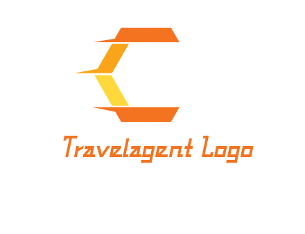 fast polygonal letter C logo