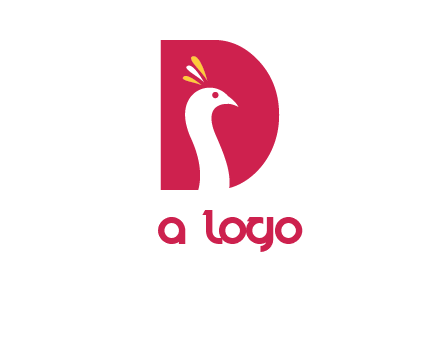 peacock face in letter D logo