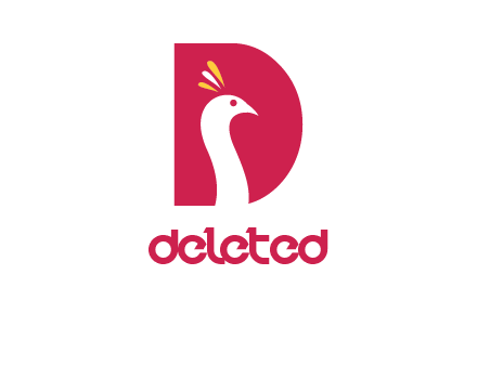 peacock face in letter D logo