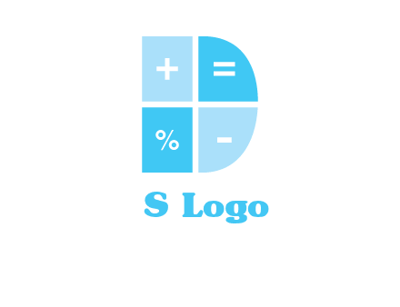 math signs in letter D logo