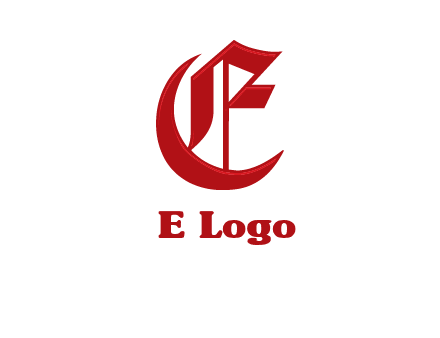 calligraphic letter E with crescent