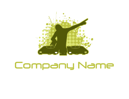 musician with disk jockey logo