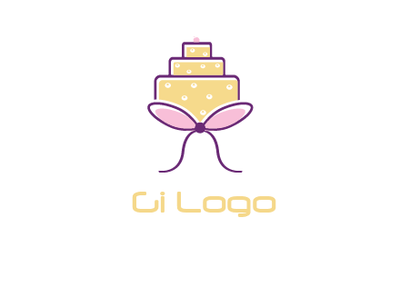 cake with bow logo