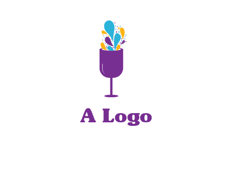 abstract wine glass logo