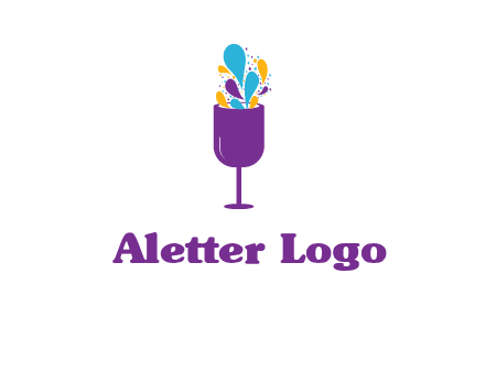 abstract wine glass logo