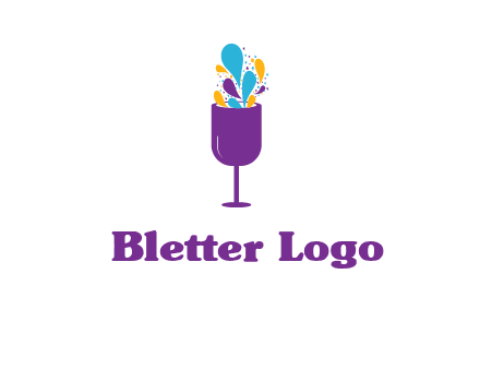 abstract wine glass logo