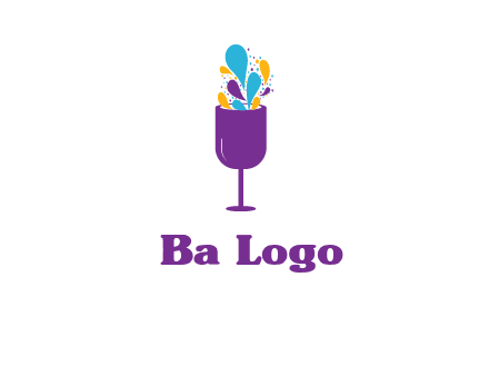 abstract wine glass logo