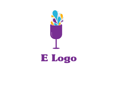 abstract wine glass logo