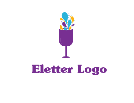 abstract wine glass logo