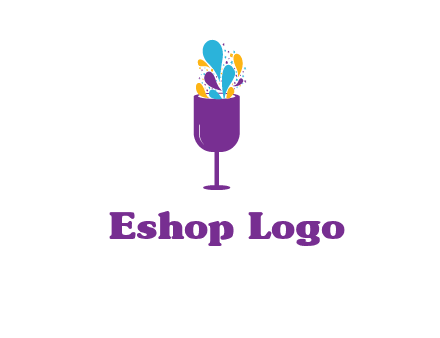 abstract wine glass logo