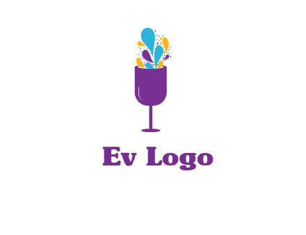 abstract wine glass logo