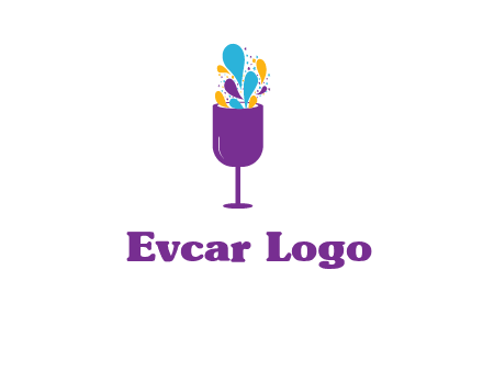 abstract wine glass logo