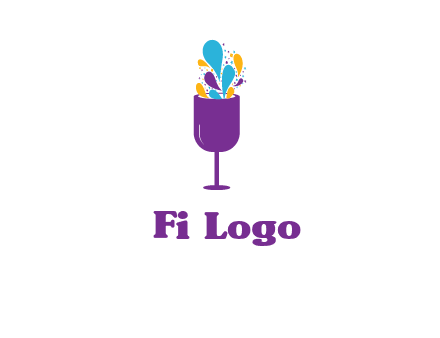 abstract wine glass logo