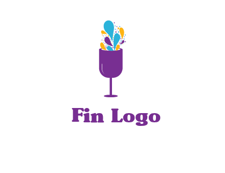 abstract wine glass logo