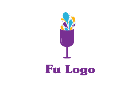 abstract wine glass logo