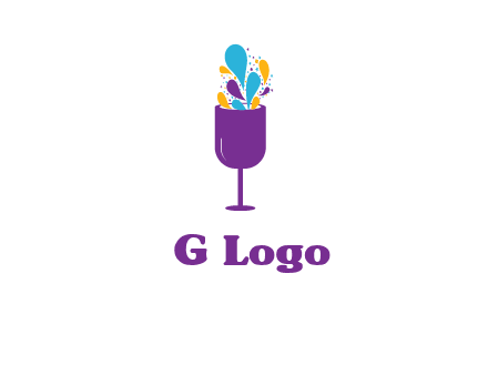 abstract wine glass logo