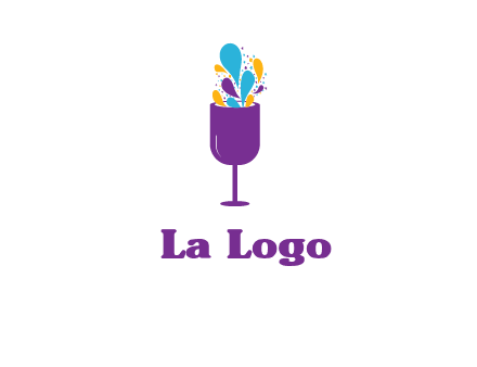 abstract wine glass logo