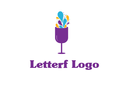 abstract wine glass logo