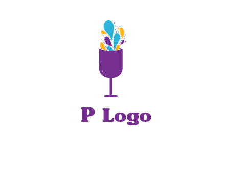 abstract wine glass logo