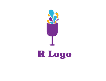 abstract wine glass logo