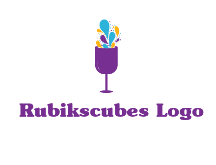 abstract wine glass logo