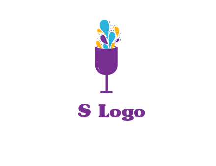 abstract wine glass logo