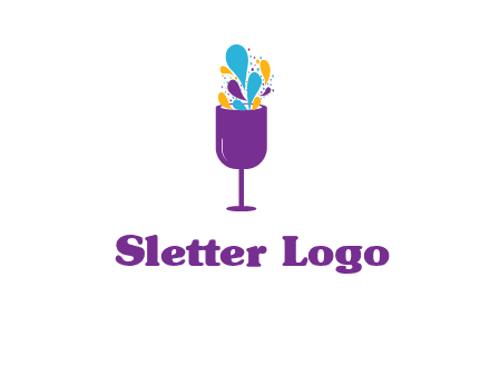 abstract wine glass logo