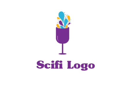 abstract wine glass logo