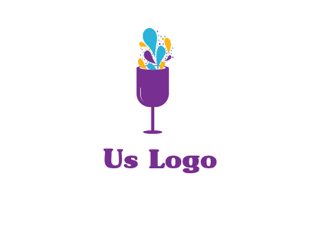 abstract wine glass logo