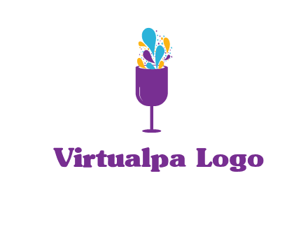 abstract wine glass logo