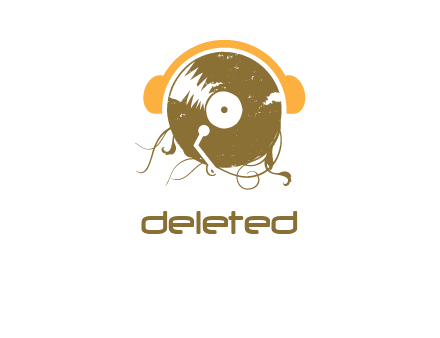 disc with headphones music logo