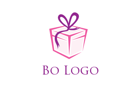 line art gift box logo