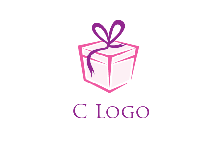 line art gift box logo