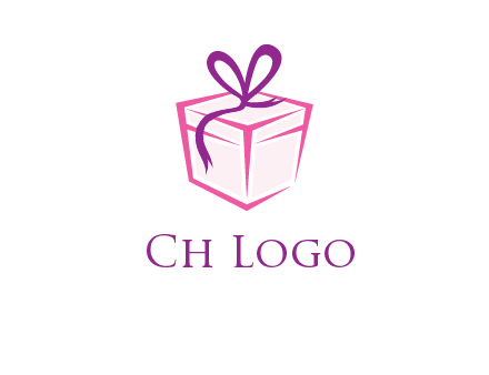 line art gift box logo