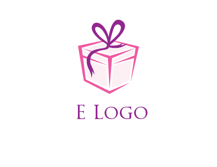 line art gift box logo