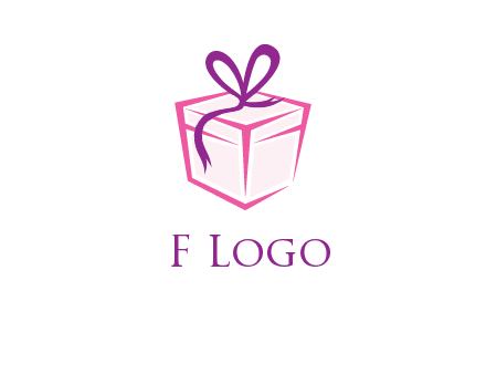 line art gift box logo