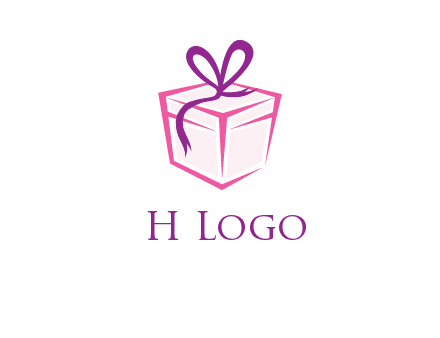 line art gift box logo