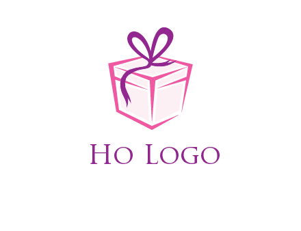 line art gift box logo