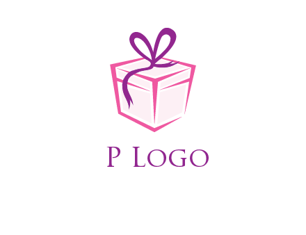 line art gift box logo