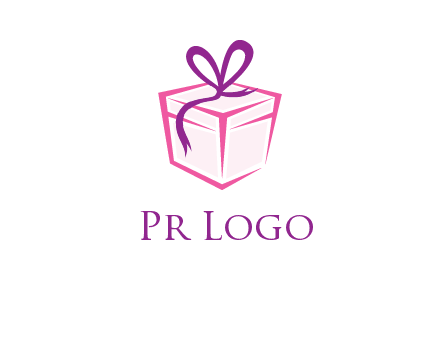 line art gift box logo